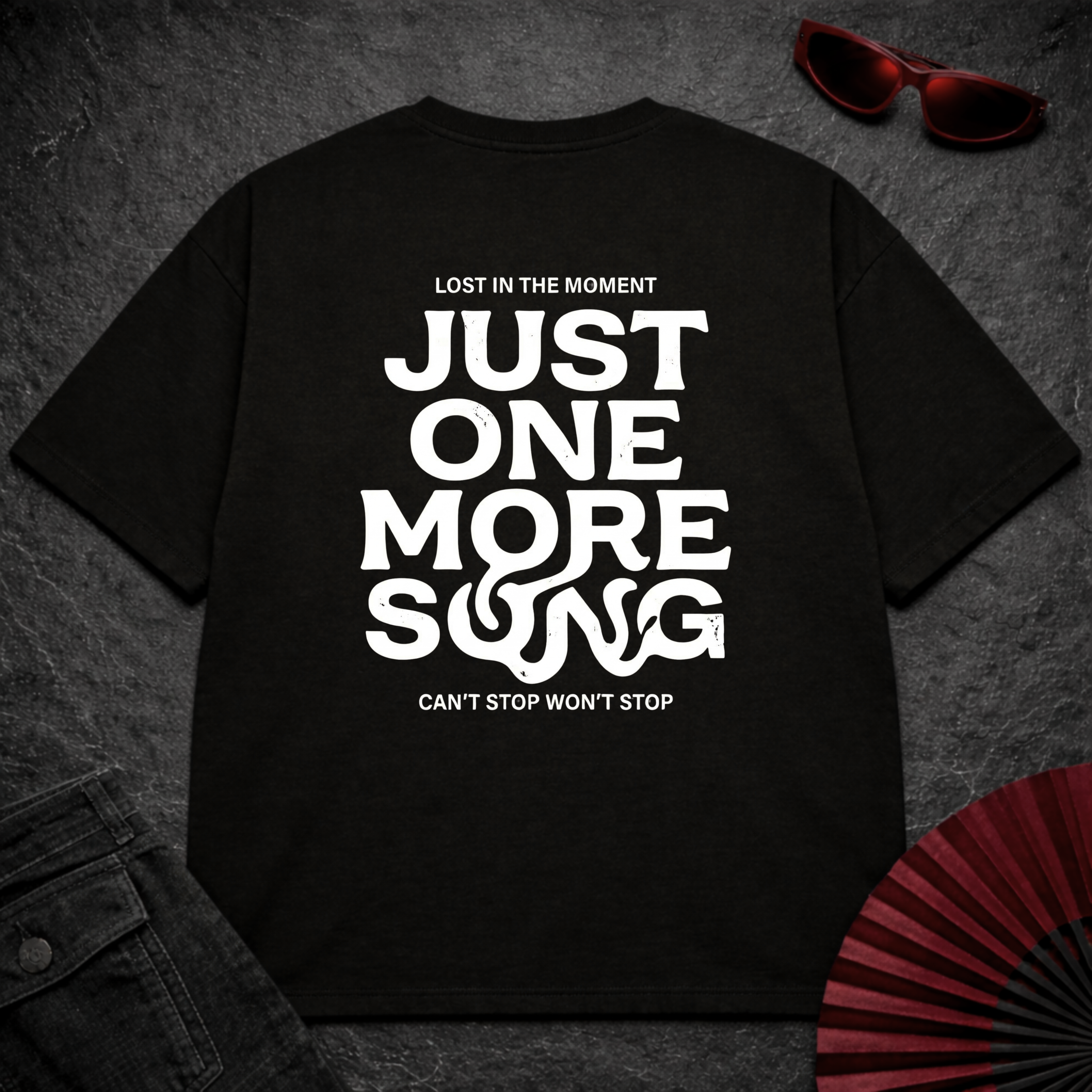 Just One More Song BW Oversize Tee