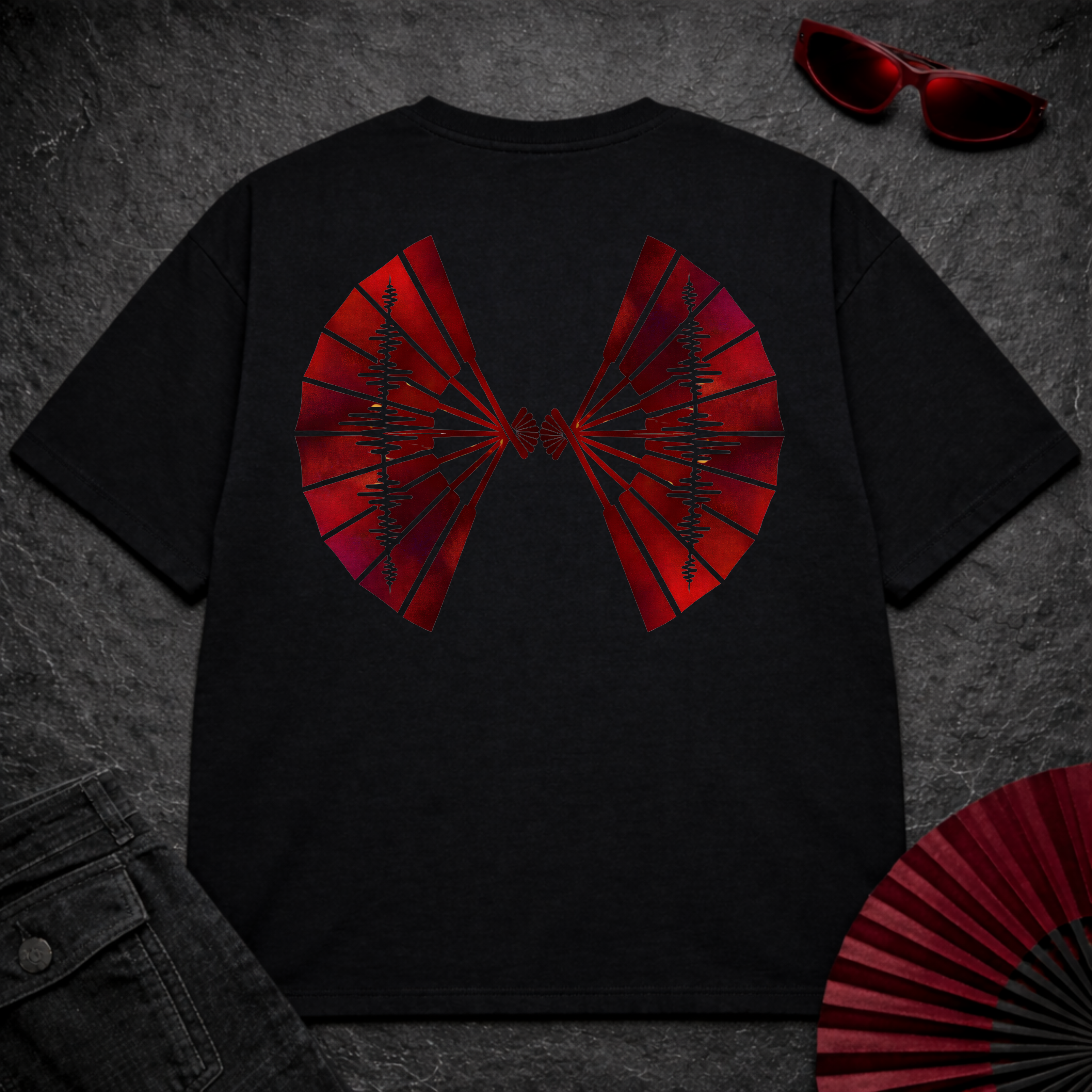 Fan Wing Red Oversize Tee