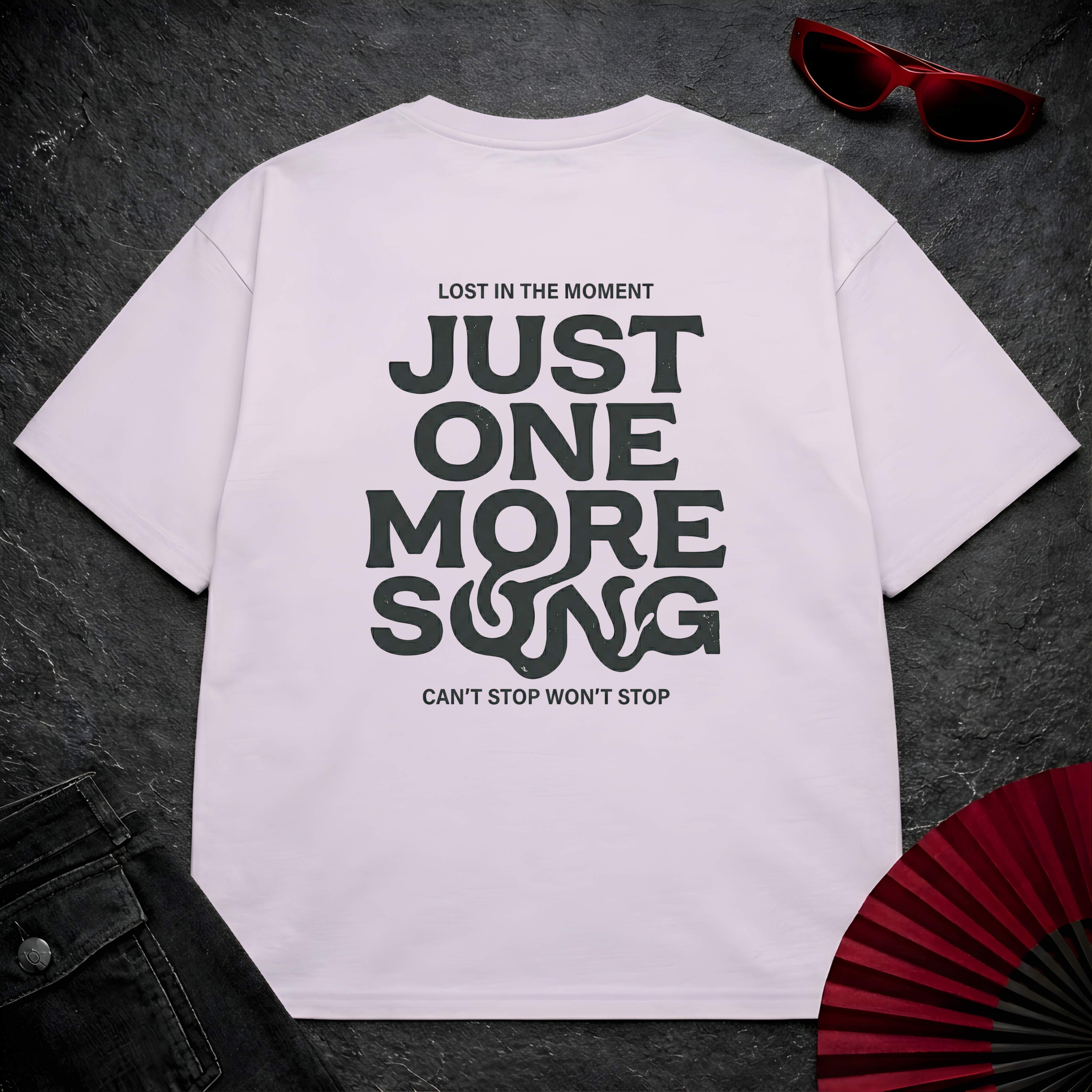 Just One More Song BW Oversize Tee