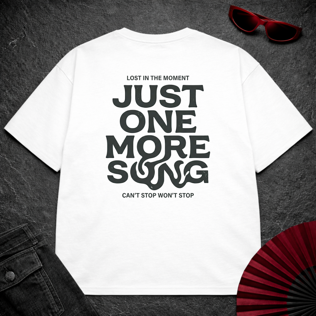 Just One More Song BW Oversize Tee