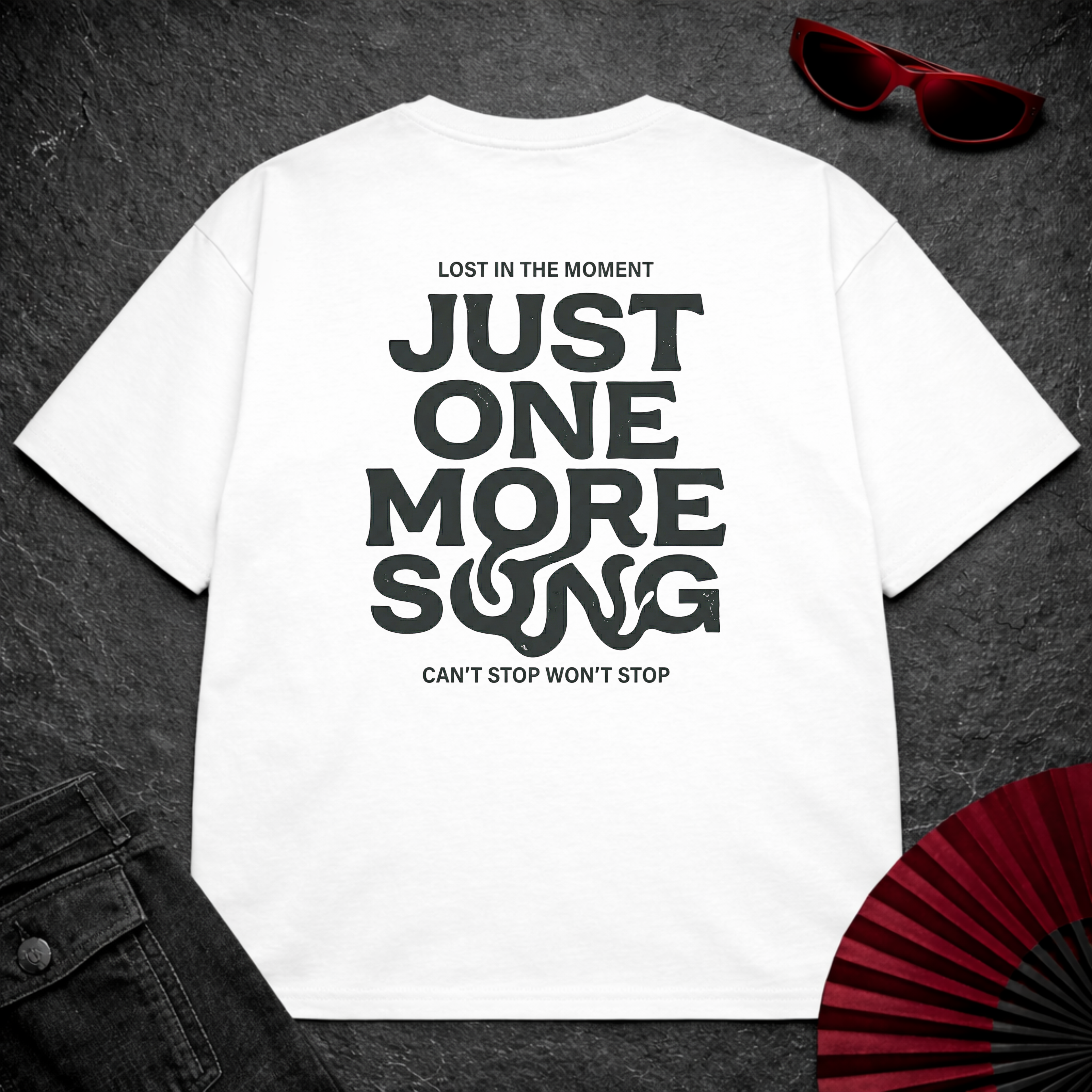 Just One More Song BW Oversize Tee