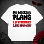 My Weekend Plans Oversize Tee