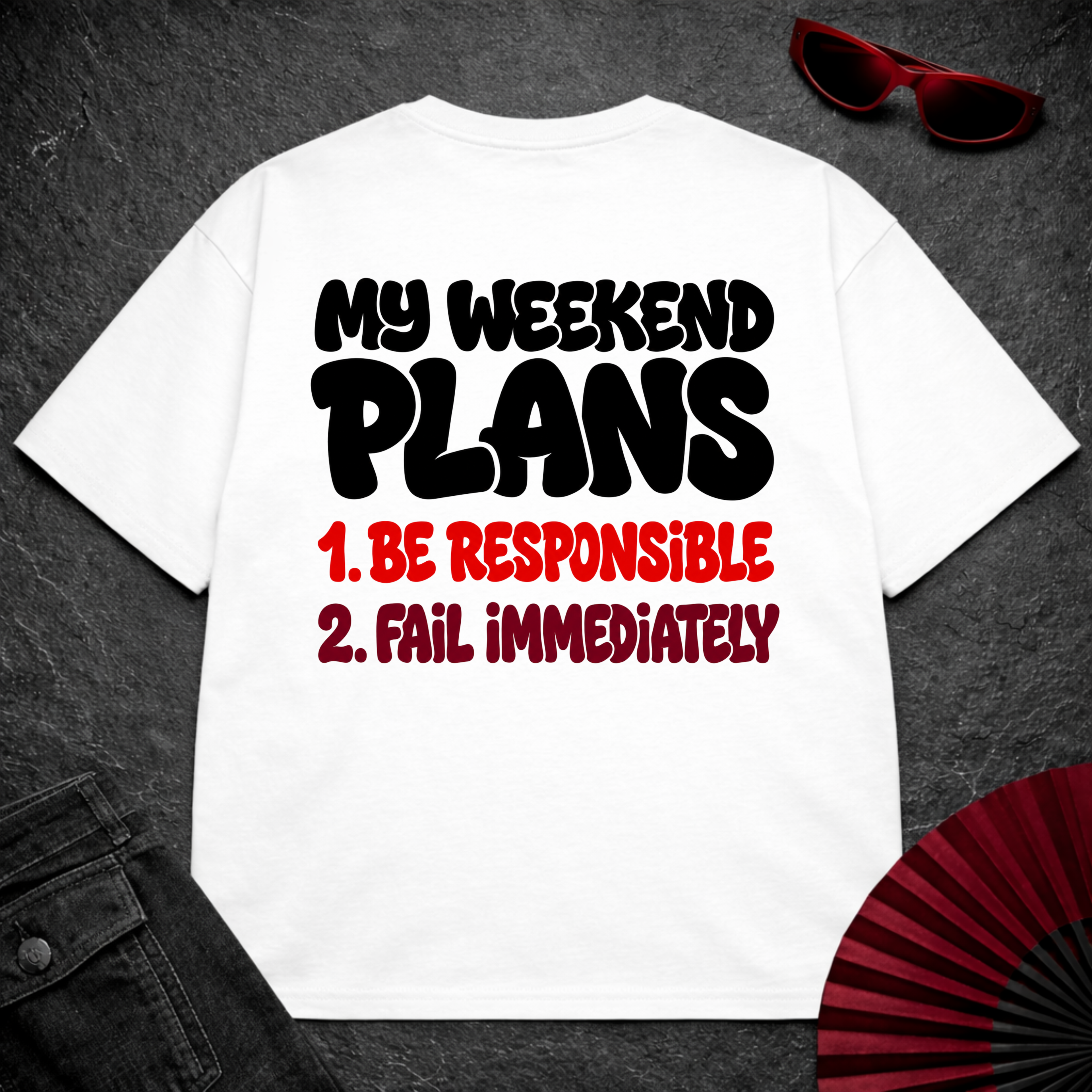 My Weekend Plans Oversize Tee